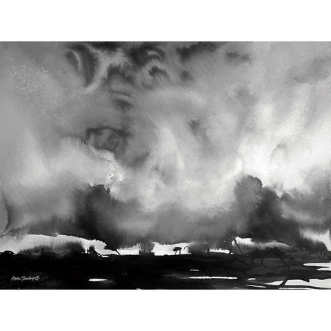 After the Storm   Black Modern Wood Framed Art Print with Double Matting by Thouthip, Anne