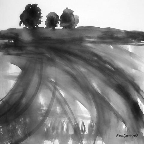 Abstract Landscape  White Modern Wood Framed Art Print by Thouthip, Anne