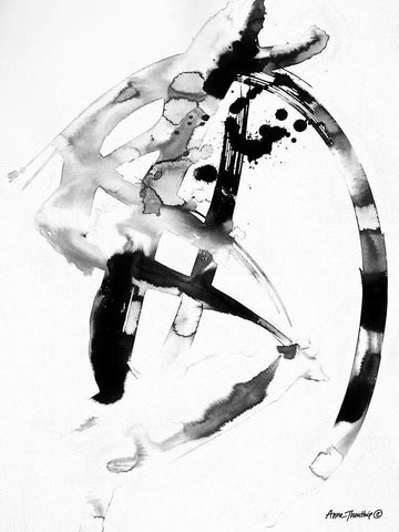 Ink Dance    Black Ornate Wood Framed Art Print with Double Matting by Thouthip, Anne