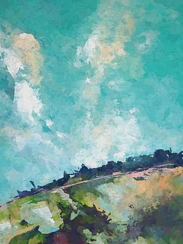 Heart Cloud White Modern Wood Framed Art Print with Double Matting by Thouthip, Anne