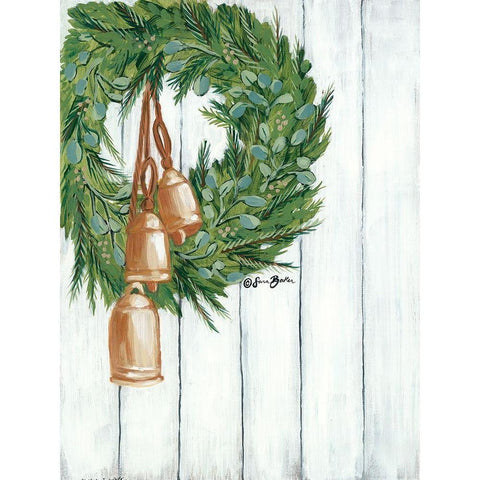 Copper Bells Ring Black Modern Wood Framed Art Print with Double Matting by Baker, Sara