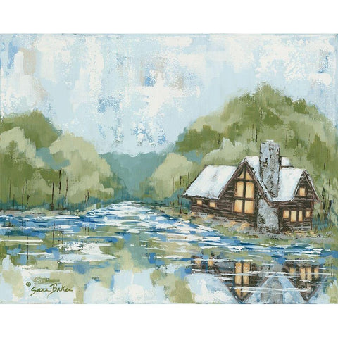 Adventure Lake White Modern Wood Framed Art Print by Baker, Sara