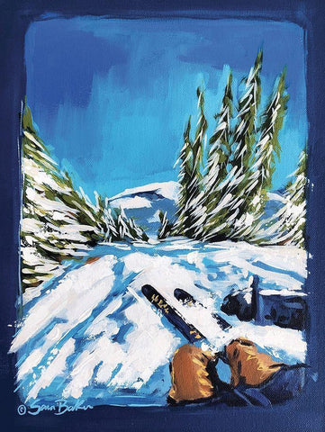 The Rush White Modern Wood Framed Art Print with Double Matting by Baker, Sara