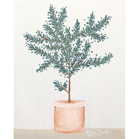 Olive Tree White Modern Wood Framed Art Print by Baker, Sara
