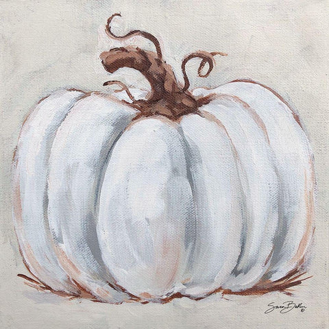 Pumpkin Close-Up I Black Ornate Wood Framed Art Print with Double Matting by Baker, Sara