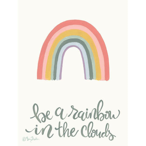 Rainbow in the Clouds     Black Modern Wood Framed Art Print by Baker, Sara