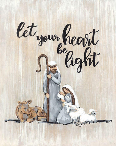 Let Your Heart Be Light Black Ornate Wood Framed Art Print with Double Matting by Baker, Sara