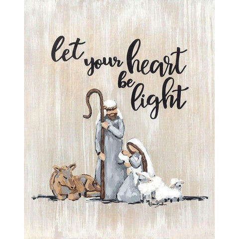 Let Your Heart Be Light Gold Ornate Wood Framed Art Print with Double Matting by Baker, Sara