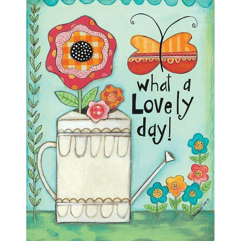 What a Lovely Day Black Modern Wood Framed Art Print with Double Matting by Deming, Bernadette