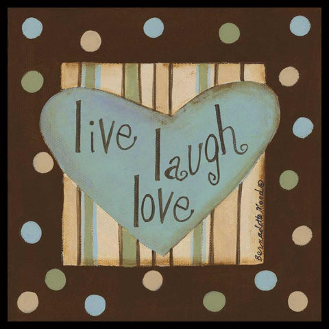 Laugh Heart Black Modern Wood Framed Art Print with Double Matting by Deming, Bernadette