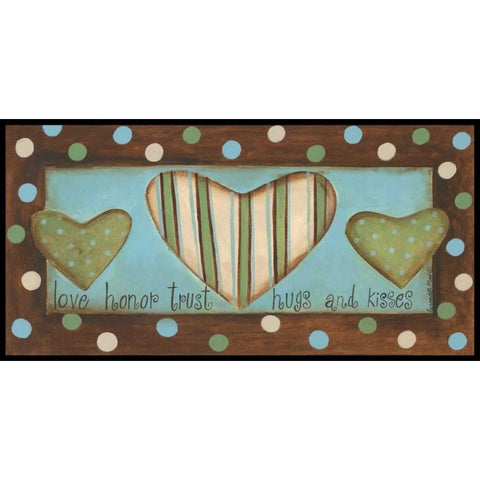 Hugs and Kisses Black Modern Wood Framed Art Print by Deming, Bernadette