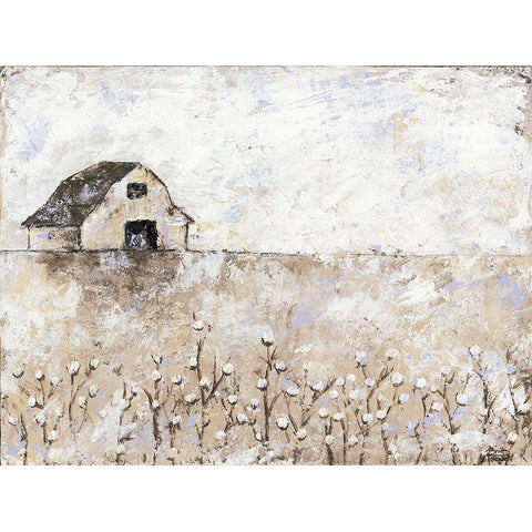 Cotton Farms White Modern Wood Framed Art Print by Hallowell, Britt