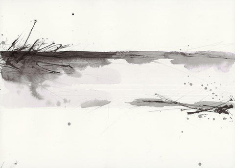 Simplification Series II White Modern Wood Framed Art Print with Double Matting by Hallowell, Britt