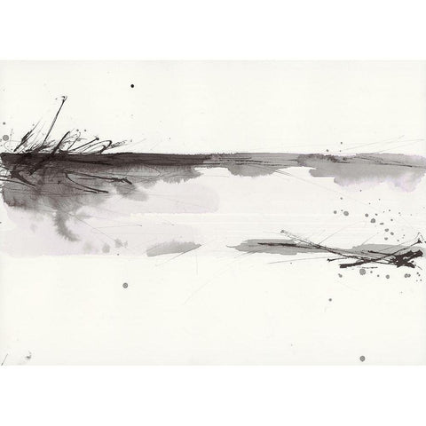 Simplification Series II Black Modern Wood Framed Art Print with Double Matting by Hallowell, Britt