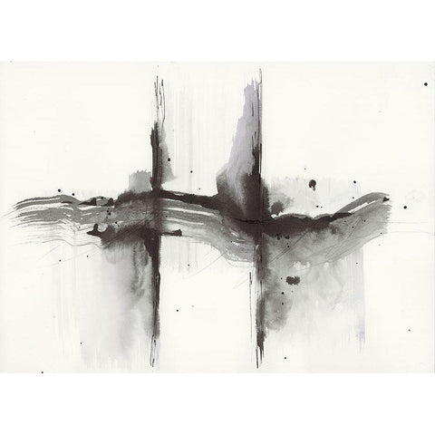 Simplification Series III Black Modern Wood Framed Art Print with Double Matting by Hallowell, Britt