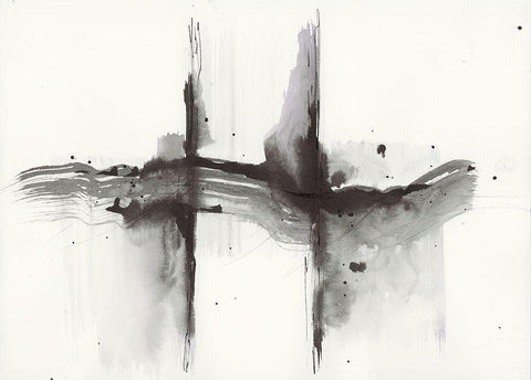 Simplification Series III Black Ornate Wood Framed Art Print with Double Matting by Hallowell, Britt