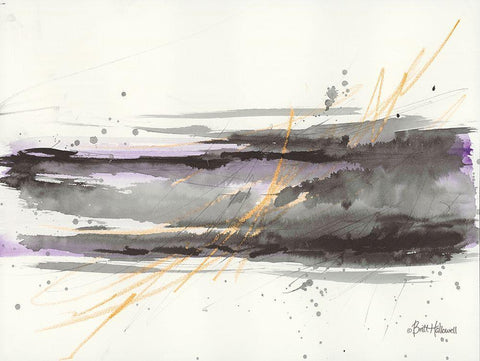 Simplification Series IV Black Ornate Wood Framed Art Print with Double Matting by Hallowell, Britt