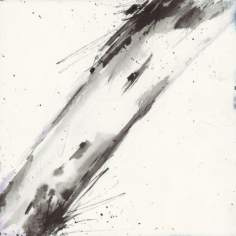 Simplification Series VI Black Modern Wood Framed Art Print with Double Matting by Hallowell, Britt