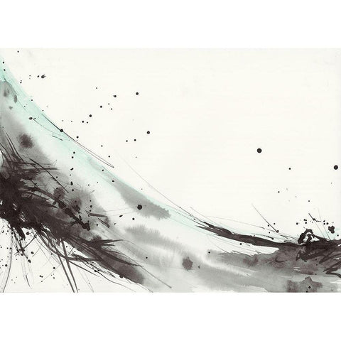 Simplification Series VII Black Modern Wood Framed Art Print with Double Matting by Hallowell, Britt