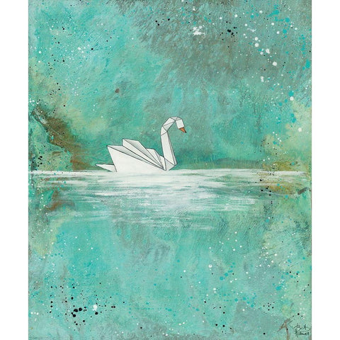 Serenity Lake White Modern Wood Framed Art Print by Hallowell, Britt