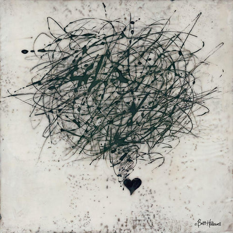 Crazy Love Black Modern Wood Framed Art Print with Double Matting by Hallowell, Britt