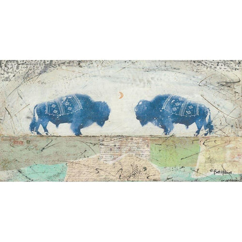 Patchwork Quilt of Life Gold Ornate Wood Framed Art Print with Double Matting by Hallowell, Britt