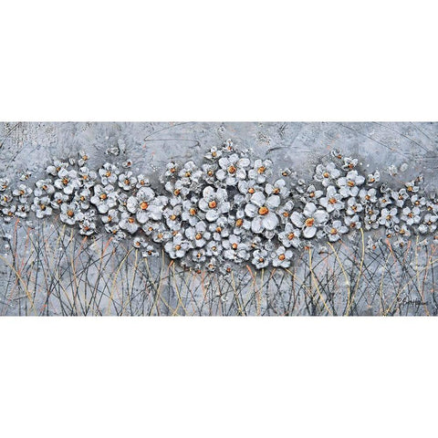 Fields of Pearls White Modern Wood Framed Art Print by Hallowell, Britt