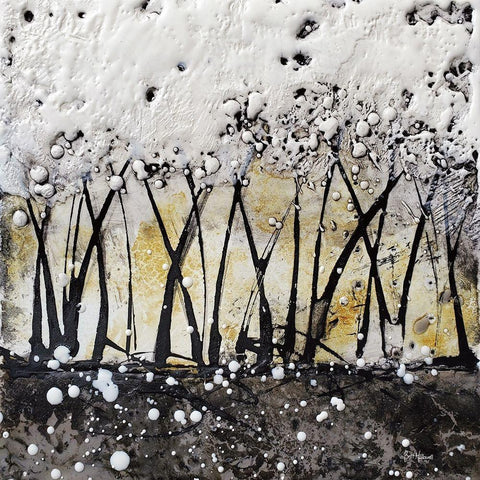 Snowfall Meadows  Black Ornate Wood Framed Art Print with Double Matting by Hallowell, Britt