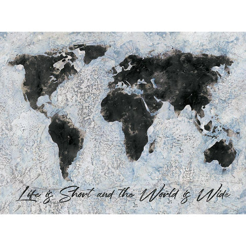 The World is Wide   Black Modern Wood Framed Art Print by Hallowell, Britt