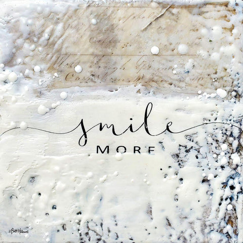 Smile More White Modern Wood Framed Art Print with Double Matting by Hallowell, Britt