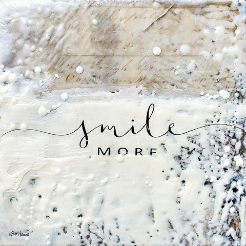 Smile More Black Modern Wood Framed Art Print with Double Matting by Hallowell, Britt