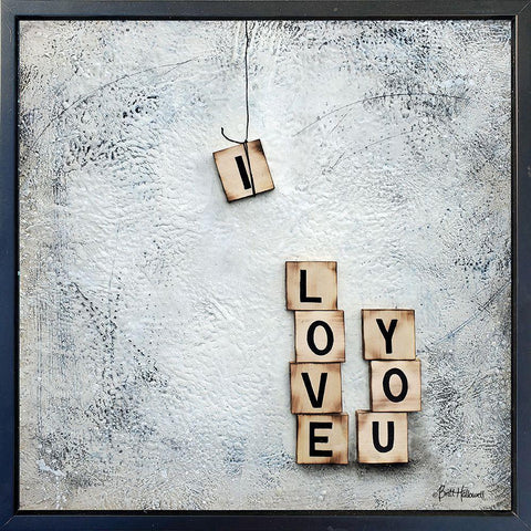 I Love You White Modern Wood Framed Art Print by Hallowell, Britt
