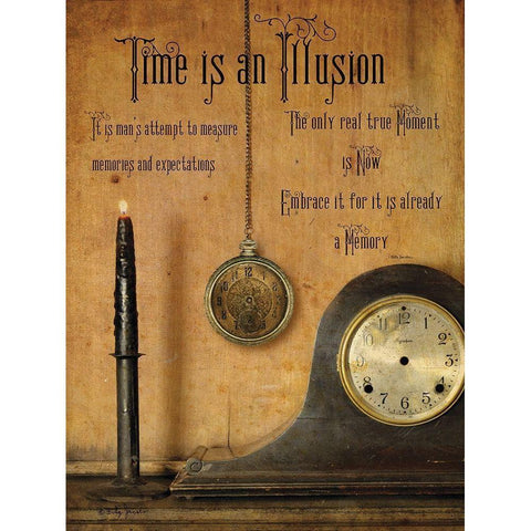 Time is an Illusion White Modern Wood Framed Art Print by Jacobs, Billy