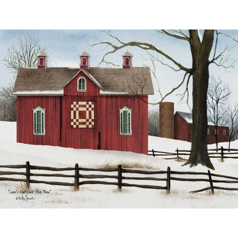 Lovers Knot Quilt Block Barn  White Modern Wood Framed Art Print by Jacobs, Billy