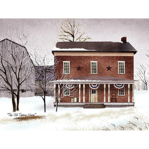 The Old Tavern House  Gold Ornate Wood Framed Art Print with Double Matting by Jacobs, Billy