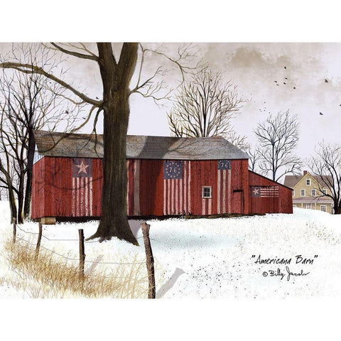 Americana Barn  White Modern Wood Framed Art Print by Jacobs, Billy