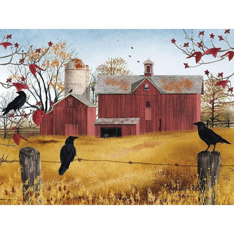 Autumn Gold Black Modern Wood Framed Art Print with Double Matting by Jacobs, Billy