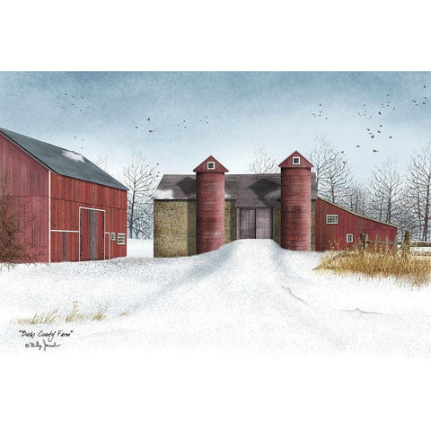 Bucks County Farm Black Modern Wood Framed Art Print with Double Matting by Jacobs, Billy