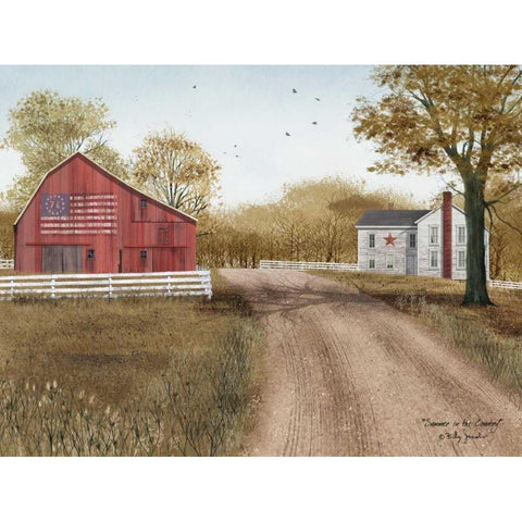 Summer in the Country Black Modern Wood Framed Art Print with Double Matting by Jacobs, Billy