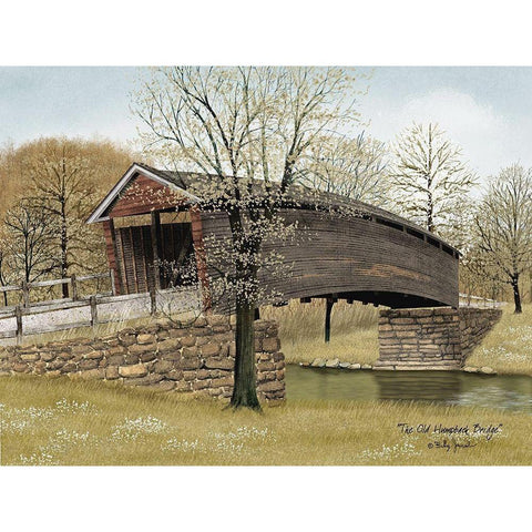 The Old Humpback Bridge Black Modern Wood Framed Art Print with Double Matting by Jacobs, Billy