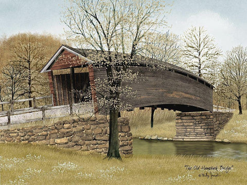 The Old Humpback Bridge Black Ornate Wood Framed Art Print with Double Matting by Jacobs, Billy