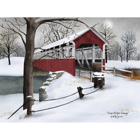 Crisp Winter Evening Black Modern Wood Framed Art Print with Double Matting by Jacobs, Billy