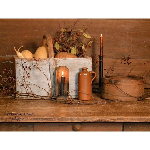 Gathering the Harvest White Modern Wood Framed Art Print by Jacobs, Billy