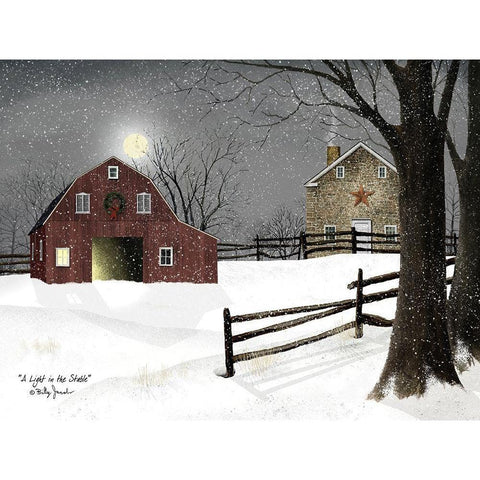 A Light in the Stable    White Modern Wood Framed Art Print by Jacobs, Billy