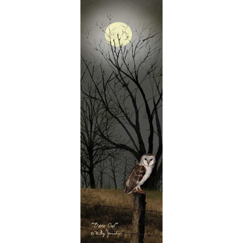 Barn Owl Gold Ornate Wood Framed Art Print with Double Matting by Jacobs, Billy