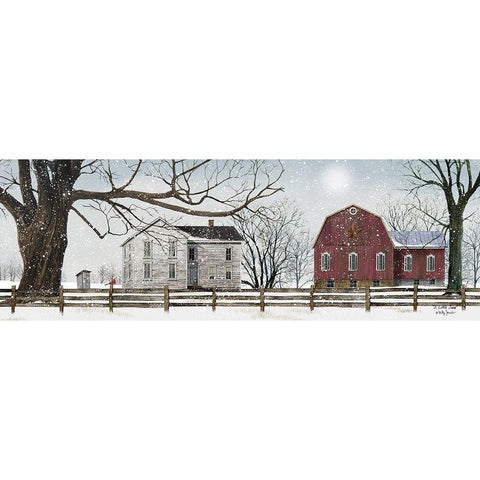 A Little Snow Black Modern Wood Framed Art Print with Double Matting by Jacobs, Billy