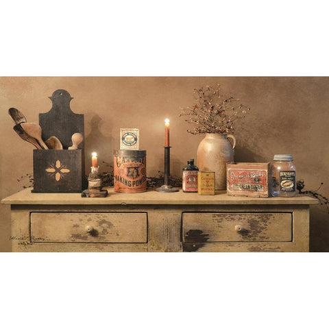 Mamas Pantry Black Modern Wood Framed Art Print with Double Matting by Jacobs, Billy