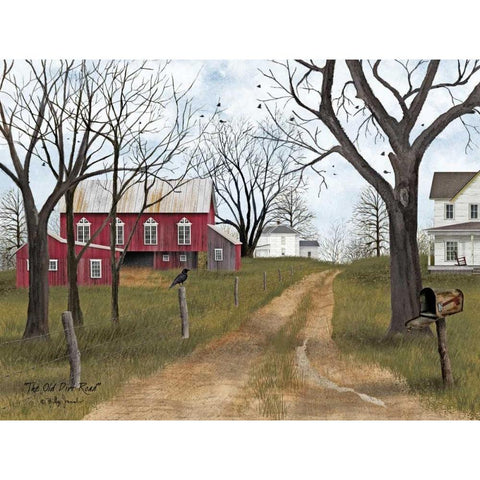 The Old Dirt Road Black Modern Wood Framed Art Print with Double Matting by Jacobs, Billy