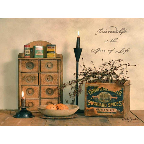 Friendship is the Spice of Life Gold Ornate Wood Framed Art Print with Double Matting by Jacobs, Billy