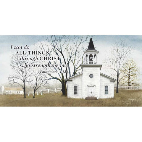 I Can Do All Things White Modern Wood Framed Art Print by Jacobs, Billy